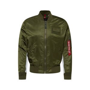 ALPHA INDUSTRIES Přechodná bunda  khaki / červená / bílá