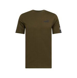 PUMA Funkční tričko 'Essentials'  olivová / černá / bílá