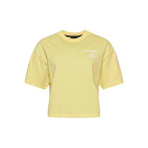 Superdry Funkční tričko 'Code Core Sport'  světle žlutá / bílá