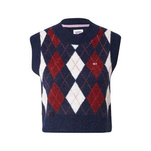 Tommy Jeans Svetr 'Argyle'  tmavě modrá / bílá / rezavě hnědá