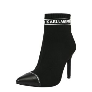 Karl Lagerfeld Nízké kozačky 'PANDARA'  černá / bílá