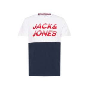 JACK & JONES Tričko 'Break'  námořnická modř / červená / bílá