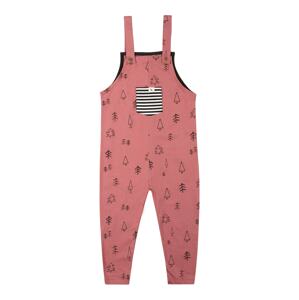 Turtledove London Overal 'Forest Dungarees'  černá / bílá / starorůžová