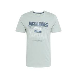 JACK & JONES Tričko 'Cyber'  námořnická modř / kouřově šedá / bílá