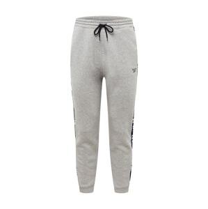 Reebok Sport Sportovní kalhoty  šedý melír / černá / bílá