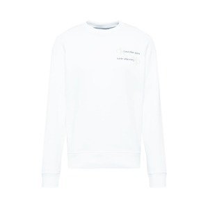 Calvin Klein Jeans Mikina  bílá / černá / světle šedá