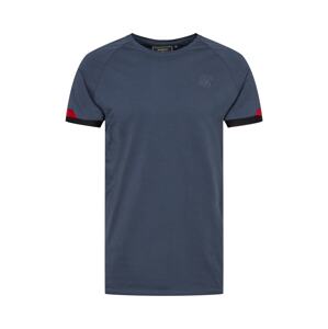 SikSilk Tričko  marine modrá / tmavě modrá / stříbrně šedá / červená