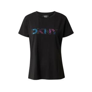 DKNY Tričko  černá / nebeská modř / tmavě fialová / pink