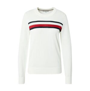 TOMMY HILFIGER Svetr  bílá / červená / noční modrá