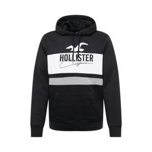 HOLLISTER Mikina  černá / bílá