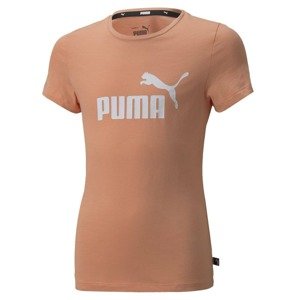 PUMA Tričko  broskvová / bílá