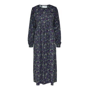 SELECTED FEMME Košilové šaty 'Lafia'  béžová / trávově zelená / fialová / černá