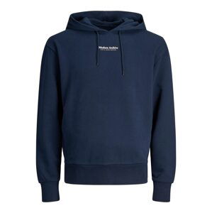 JACK & JONES Mikina 'Bluwoody'  tmavě modrá / bílá