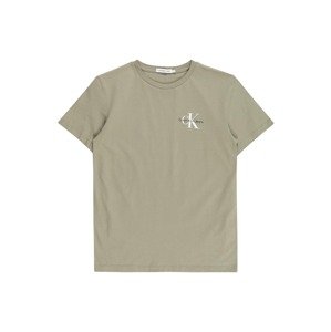 Calvin Klein Jeans Tričko  khaki / černá / bílá