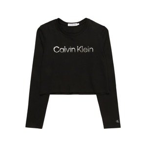 Calvin Klein Jeans Tričko  černá / stříbrná