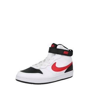 Nike Sportswear Tenisky 'Court Borough Mid 2'  bílá / černá / ohnivá červená