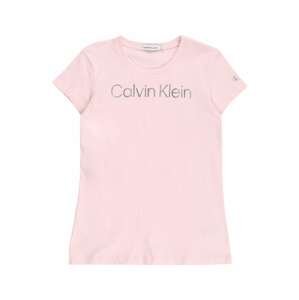 Calvin Klein Jeans Tričko  pink / stříbrná
