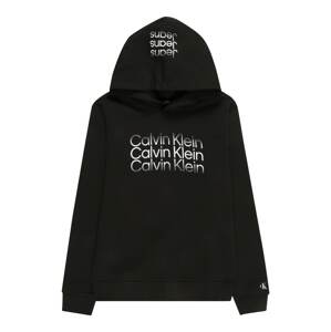 Calvin Klein Jeans Mikina  černá / bílá