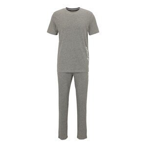 JACK & JONES Pyžamo dlouhé  šedý melír / bílá