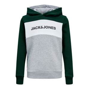 Jack & Jones Junior Mikina  jedle / bílá / šedá