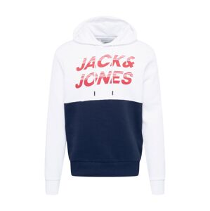 JACK & JONES Mikina 'BREAK'  noční modrá / červená / bílá