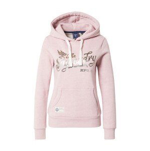 Superdry Mikina  pink / stříbrná