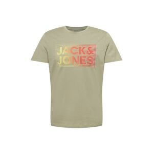 JACK & JONES Tričko 'RAYMOND'  žlutá / olivová / červená