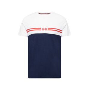 JACK & JONES Tričko 'Steve'  marine modrá / červená / bílá