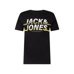 JACK & JONES Tričko 'Charles'  žlutá / černá / bílá