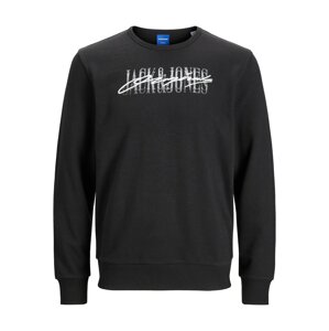 JACK & JONES Mikina  černá / bílá