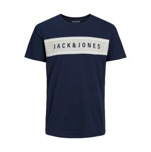 JACK & JONES Tričko 'Mast'  tmavě modrá / šedá / bílá