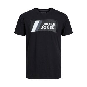 JACK & JONES Tričko 'Jake'  černá / bílá / šedá