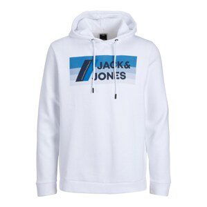 JACK & JONES Mikina 'Booster'  modrá / tmavě modrá / bílá