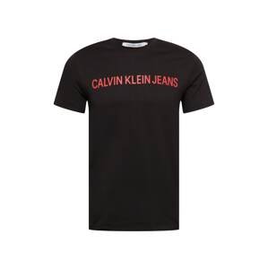Calvin Klein Jeans Tričko  červená / černá