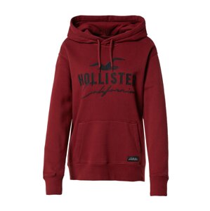 HOLLISTER Mikina  burgundská červeň / černá