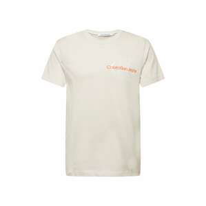 Calvin Klein Jeans Tričko  krémová / tmavě oranžová / bílá