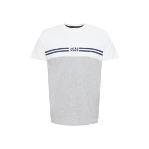 JACK & JONES Tričko 'STEVE'  marine modrá / šedý melír / bílá