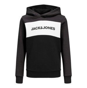 Jack & Jones Junior Mikina  tmavě šedá / černá / bílá