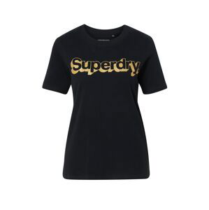 Superdry Tričko  šafrán / černá