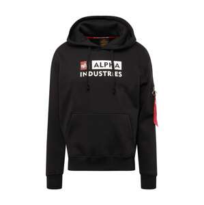 ALPHA INDUSTRIES Mikina  červená / černá / bílá