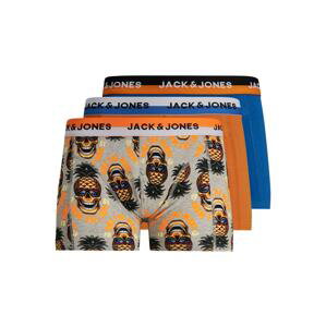 JACK & JONES Boxerky 'Liam'  modrá / šedá / oranžová / černá