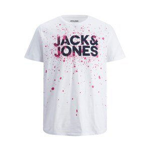 Jack & Jones Junior Tričko 'New Splash'  bílá / pink / černá