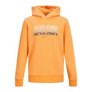 Jack & Jones Junior Mikina 'Brady'  khaki / černá / bílá / světle žlutá / oranžový melír