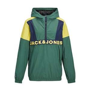 Jack & Jones Junior Přechodná bunda 'Club'  námořnická modř / žlutá / zelená