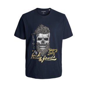 Jack & Jones Plus Tričko 'Dome'  námořnická modř / šedá / bílá / žlutá