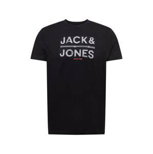 JACK & JONES Tričko 'Gala'  korálová / černá / bílá