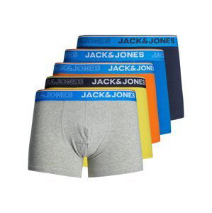 JACK & JONES Boxerky  šedý melír / žlutá / oranžová / světlemodrá / tmavě modrá