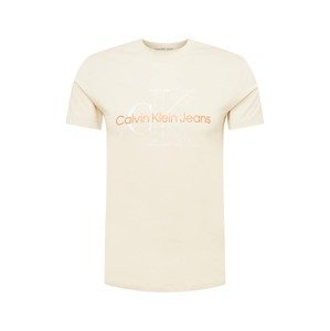 Calvin Klein Jeans Tričko  starobéžová / oranžová / bílá