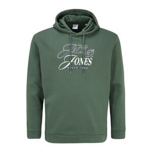 Jack & Jones Plus Mikina  zelená / bílá