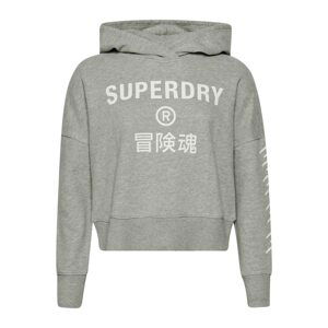 Superdry Mikina  šedý melír / bílá